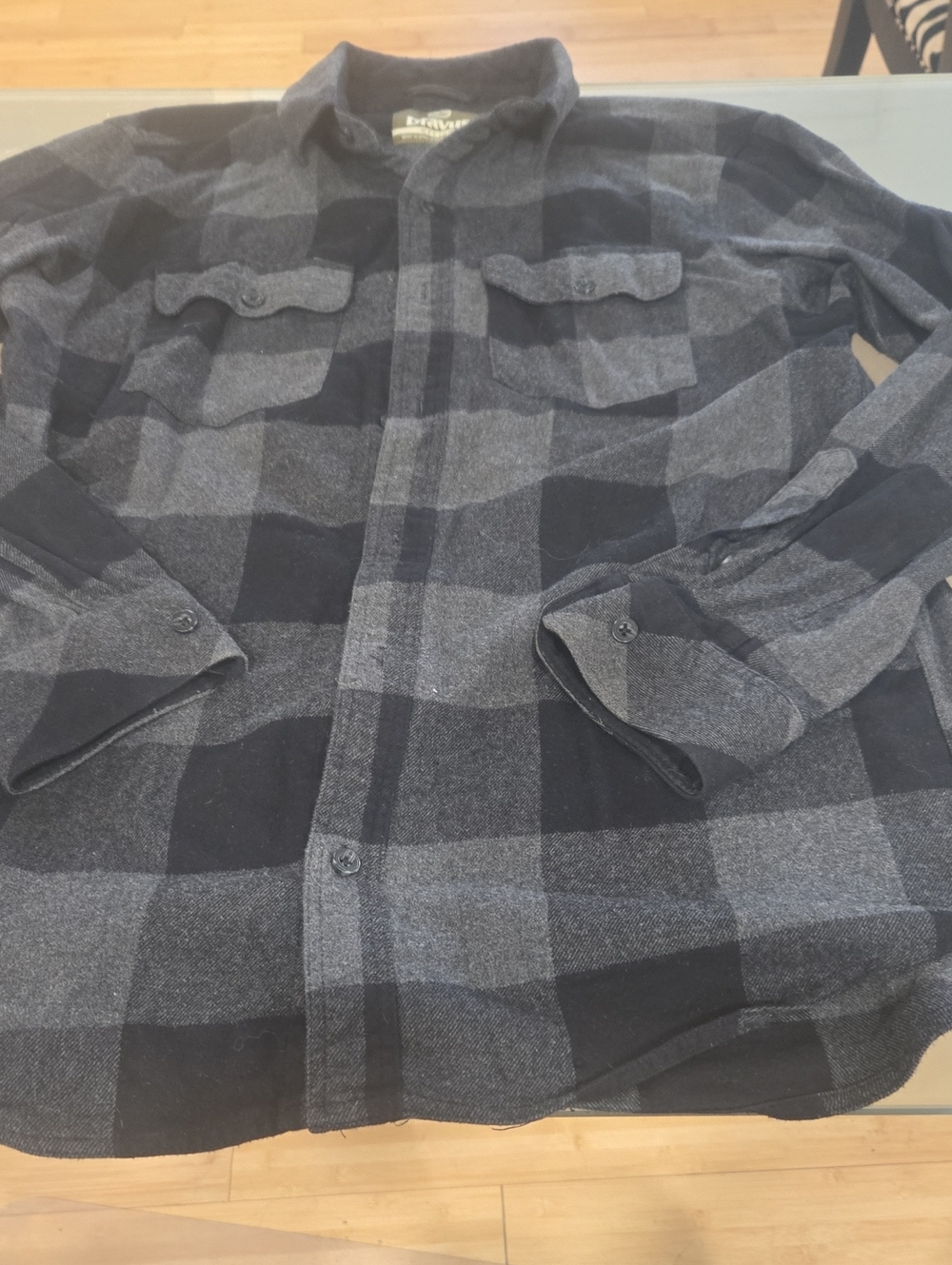 Classic Black & Gray Plaid Button-Down Shirt